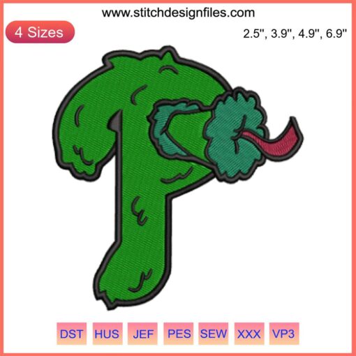 Phillies Phanatic Embroidery Design, Philadelphia Baseball Mascot, Digital Stitching, Sports Embroidery Pattern, MLB Fan Design
