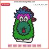 Embroidery design of Phillies Phanatic Mascot, perfect for Philadelphia Phillies fans. Digital stitching pattern.