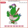 Phillies Phanatic Mascot Embroidery Design, MLB Baseball Digital Stitching, Fun Mascot Art for Apparel Sewing Projects