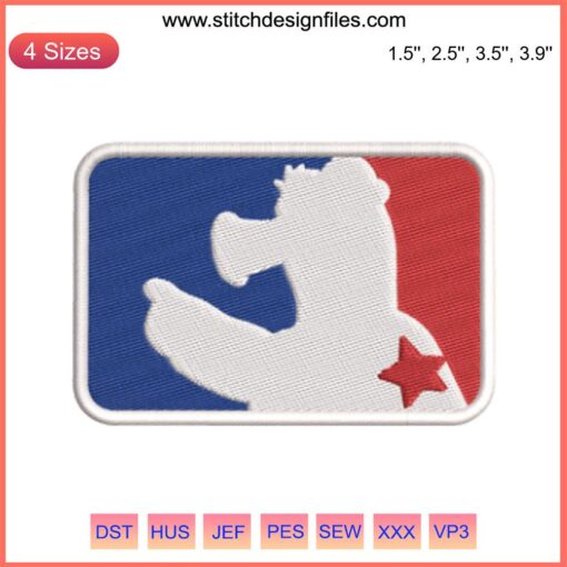 Philly Mascot MLB Logo Embroidery Design, featuring bold baseball stitching in digital format for embroidery projects.