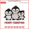 Adorable Penguin Mom with Two Kids Embroidery Design | Penguin Family Digital Stitching | Cute Penguine Embroidery Pattern