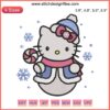 Hello Kitty Snowman Embroidery Design: Festive Christmas stitching with Hello Kitty as a snowman. Ideal for holiday crafts.
