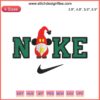 Festive Gnome Christmas Nike embroidery design featuring a merry gnome with Santa hat, ideal for digital stitching projects.
