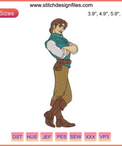 Prince Flynn Rider Embroidery Design | Disney Tangled | Digital Sewing Pattern | Cartoon Character Stitching