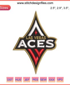 Las Vegas Aces Logo Embroidery Design, Basketball Team Digital Stitching, Sports Emblem, Textile Art