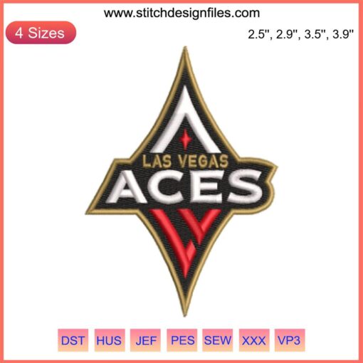 Las Vegas Aces Logo Embroidery Design, Basketball Team Digital Stitching, Sports Emblem, Textile Art