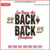 Las Vegas Aces 2023 WNBA Back-to-Back Champions Embroidery Design, Basketball Digital Stitching, Sports Logo