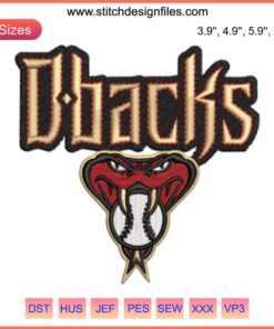 Arizona Diamondbacks embroidery design, Dbacks logo digital stitching, perfect for fans' apparel and accessories.