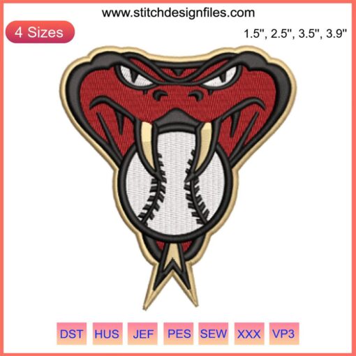 Arizona Diamondbacks Logo Embroidery Design, MLB Baseball Digital Stitching, Classic Team Emblem, Professional Sport Embroidery
