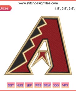 MLB Arizona Diamondbacks Embroidery Design, Digital Stitching Logo, Baseball Cap Motif, Sports Team Emblem Pattern