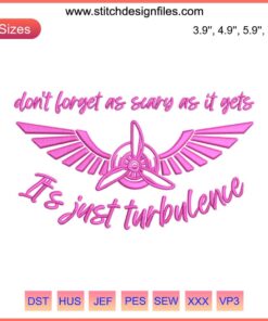 "Vibrant Pink Turbulence Embroidery Design with Singer Tour motif, showcasing intricate, digital stitching patterns."