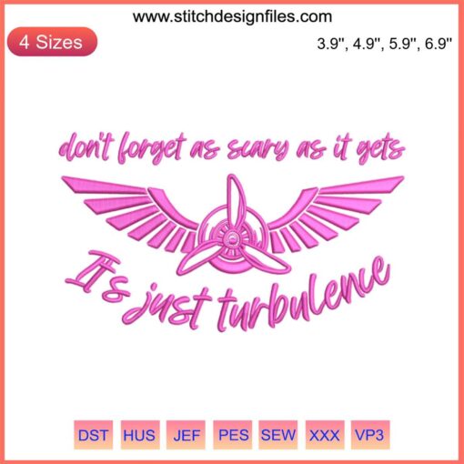 "Vibrant Pink Turbulence Embroidery Design with Singer Tour motif, showcasing intricate, digital stitching patterns."