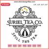 "Suriel Tea Co A Court Of Thorns And Roses Embroidery Design, Spill The Tea, Digital Stitching Pattern, Fantasy Book Inspired"