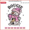 Bougie Snowman Embroidery Design: Adorable Christmas digital stitching, chic snowman with hat & scarf, perfect for holiday decor.