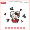 Hello Kitty Christmas Embroidery Design with Santa Hat | Cute Festive Digital Stitching Pattern for Holiday Projects