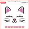 Cute Cat Face Embroidery Design, Digital Stitching Pattern, Feline Face Outline, Sewing Crafts, Kitty Design Download