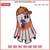 Halloween Astros Boujee Stanley Ghost Embroidery Design featuring baseball elements, perfect digital stitching project.