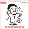 Santa Gingerbread Boy Embroidery Design: Festive Christmas Digital Stitch Pattern, Cute Holiday Decor, DIY Craft Sewing Download