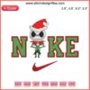 Jack Skellington Nike Christmas Halloween Embroidery Design, digital stitching, festive sportswear, unique holiday pattern.