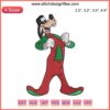 Goofy Christmas Embroidery Design featuring Disney's Goofy wearing a Santa hat with festive holiday stitching elements.