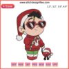 Baby Benito and Bad Bunny Christmas Embroidery Design: Adorable digital stitching, cute holiday theme, vibrant festive colors.