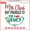 Mrs Claus weds Grinch embroidery design, Christmas stitching, festive digital pattern, holiday craft, unique holiday decor.