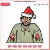Bad Bunny Santa Hat Embroidery Design Un Navidad sin ti Christmas Digital Stitching, festive holiday pattern with iconic bunny features.