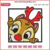 Adorable Chip and Dale Christmas embroidery design featuring chipmunk couple in festive attire, perfect for digital stitching projects.