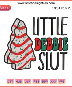 Little Debbie Christmas Tree Cake Embroidery Design | Festive Stitches for Holiday Projects | Digital Christmas Embroidery