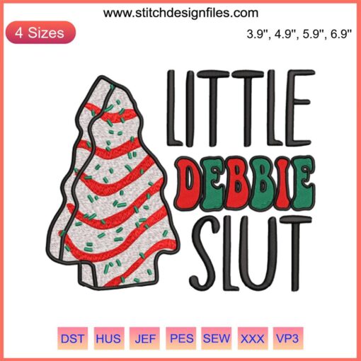 Little Debbie Christmas Tree Cake Embroidery Design | Festive Stitches for Holiday Projects | Digital Christmas Embroidery