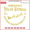 North Pole Polar Express 1847 Embroidery Design, Christmas Digital Stitching, Vintage Train Motif, Holiday Textile Art