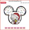 Cute Mickey Head Hello Kitty Santa Embroidery Design | Festive Christmas Digital Stitching Pattern | Adorable Holiday Stitch