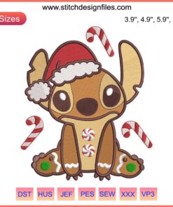 Cute Gingerbread Cookie Embroidery Design for Christmas, Digital Stitching Pattern, Festive Holiday Sewing Project Decor.