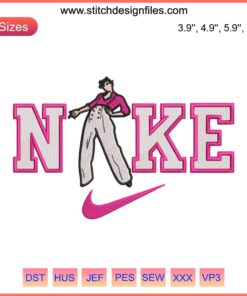 Harry Styles Nike Embroidery Design: Digital Stitching Pattern for Fans, Unique Fashion Art, Customizable Embroidery
