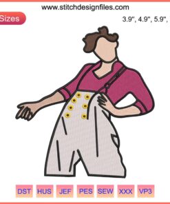 Harry Styles Fine Line Embroidery Design, digital stitching inspired by the album, ideal for crafts and personalized projects.