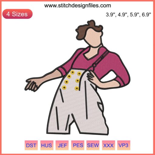 Harry Styles Fine Line Embroidery Design, digital stitching inspired by the album, ideal for crafts and personalized projects.