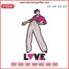 Harry Styles Love On Tour 2023 Embroidery Design: Vibrant digital stitching featuring music-themed motifs for unique crafts.