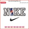 Nike Red Bull Embroidery Design: Bold Red Bull Logo with Nike Swoosh, Digital Stitching Art, Vibrant Red and Blue Thread Details