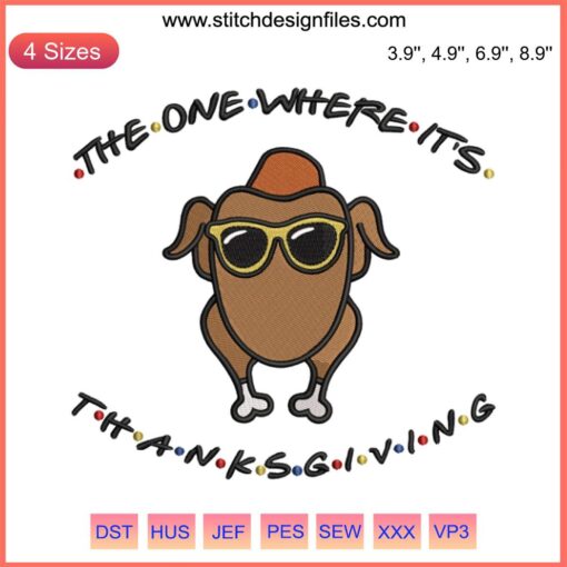 Colorful Thanksgiving turkey embroidery pattern with intricate stitches, perfect for festive fall decor. #ThanksgivingEmbroidery