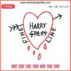 "Harry Styles Fine Line Embroidery: Heart with Arrows Digital Stitching Design, Intricate and Trendy Pattern."