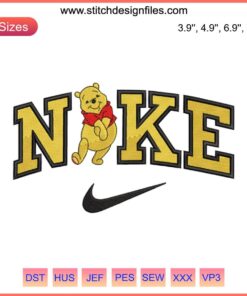 Winnie The Pooh Disney x Nike Embroidery Design, Cute Stitching, Digital Disney Pattern, Unique Embroidery Design
