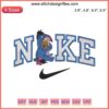 Cute Eeyore Teddy Bear x Nike Embroidery Design | Stitching of Eeyore holding Nike logo, perfect for Disney embroidery projects.