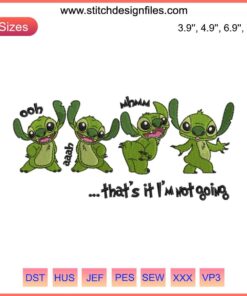 Grinch Stitch Not Going Embroidery Design | Humorous Christmas Digital Stitching | Funny Grinch Embroidery Pattern