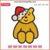 Pudsey Bear Christmas Embroidery Design: Festive Children in Need digital stitching pattern, perfect for holiday crafts.