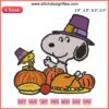 Thanksgiving Peanuts Snoopy & Woodstock Embroidery Design | Festive Digital Stitching | Thanksgiving Day Craft Patch