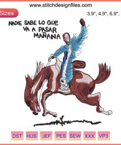 Bad Bunny Embroidery Design: "Nadie Sabe Lo Que Va A Pasar Mañana" Album Art, Digital Stitching Pattern.