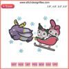 Kuromi Baku My Melody Christmas Embroidery | Sanrio Characters Festive Digital Stitching | Funny Holiday Design