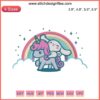 Cute Cinnamoroll Rainbow Unicorn Embroidery Design | Adorable Sanrio Digital Stitching with Whimsical Colors