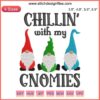 Christmas gnomes embroidery design, festive digital stitching, Chillin' With My Gnomies, holiday decor embroidery pattern.