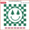 Checkered Smiley Face Christmas Tree Embroidery Design | Festive Happy Face Stitching for Holiday Crafts, Digital Download